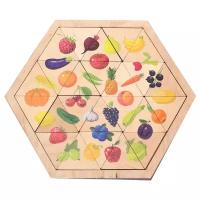 Пазл деревянный «Овощи, фрукты, ягоды» (Занимательные треугольники)