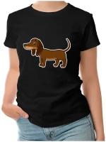 Женская футболка «Мультяшная такса собака»