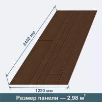 Стеновая Панель из МДФ RashDecor модерн-вуд (рустованные) Дуб Шоколад 2440х1220х3,2 мм, 3 штуки в упаковке