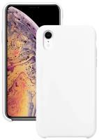 Силиконовый чехол с покрытием soft touch на Apple iPhone XR / Накладка для смартфона Эпл Айфон ХР / Защитный кейс для телефона / Белый