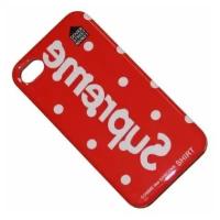 Чехол для iPhone 4/4s задняя крышка пластик Supreme №1 <красный>