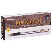 MunHwa Набор шариковых ручек MC Gold, 0.5 мм (BMC-01/02/03/04/09/10/12), черный цвет чернил, 12 шт