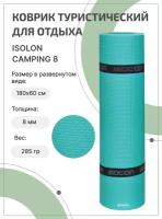Коврик для активного отдыха и спорта Isolon Camping 8 мм, 180х60 см, бирюзовый
