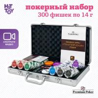 Покерный набор Premium Poker «Monte Carlo», 300 фишек 14 г с номиналом в кейсе