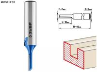 ЗУБР 3 x 10 мм, хвостовик 8 мм, фреза пазовая прямая, Профессионал (28753-3-10)