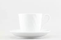Чашка с блюдцем чайная Добрушский фарфоровый завод Голубка Белый 220 мл