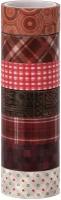 Клейкие WASHI-ленты для декора оттенки красного, 15 мм х 3 м, 7 цветов, рисовая бумага, остров сокровищ, 661705