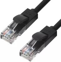 GCR Патч-корд прямой 5.0m UTP кат.5e, черный, 24 AWG, литой, ethernet high speed 1 Гбит/с, RJ45, T568B