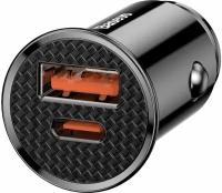 Автомобильное зарядное устройство Baseus Circular Plastic A+C 30W PPS Car Charger - Черное (CCALL-YS01)