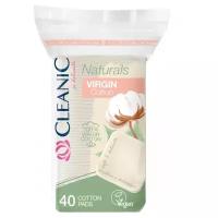 Ватные диски Cleanic Naturals Virgin Cotton квадратные, бежевый, 40 шт