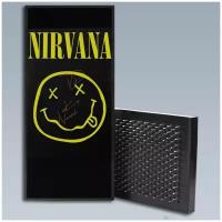Доска Садху для Йоги с гвоздями, УФ печать музыка Nirvana - 387 шаг 10мм