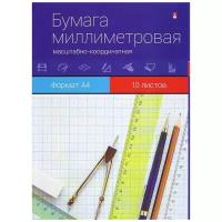 Миллиметровая бумага Альт 29.7 х 21 см 80 г/м², 10 л. голубой A4 29.7 см 21 см 80 г/м²