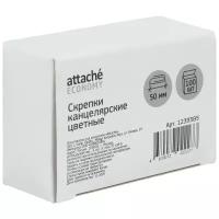 Скрепки Attache Economy с полимерн. покрытием, 50 мм,разноцветные,100 шт/уп