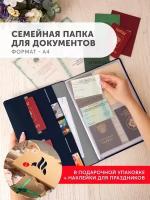 Папка для семейных документов/Семейная/Органайзер для документов, формат А4, цвет Синий