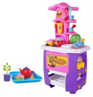 Наборы повара Zarrin Toys Кухня игровая Hut Kitchen, с набором, 45 предметов, цвет фиолетово-розовый