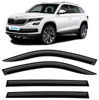 Дефлекторы на боковые стекла Voron Glass серия CORSAR для Skoda Kodiaq 2018-н. в./кроссовер/накладные/скотч/к-т 4 шт./