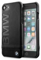 BMW для iPhone 7/8/SE 2020 Signature Logo imprint Hard Leather Black