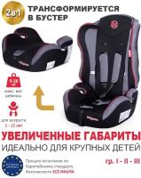 Baby Care Детское автомобильное кресло Upiter(без вкладыша) гр I/II/III, 9-36кг, (1-12лет), черный/красный