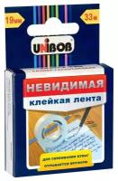 Клейкая лента 19мм*33м, Unibob, невидимая, матовая, картонная упаковка, европодвес (арт. 271462)