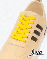 Шнурки для обуви BOJA, плоские, желтые, мелкое плетение, 100 см
