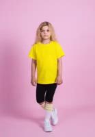 Футболка детская желтая без рисунка, футболка спортивная однотонная, для мальчика и для девочки, на физкультуру 140
