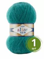 Пряжа Alize Angora Real 40 (Ангора Реал 40) - 1 моток цвет 507 античный зеленый 40% шерсть, 60% акрил 100г 480м