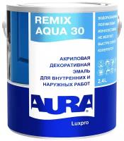 Эмаль Aura Luxpro Remix Aqua 30, акриловая, полуматовая, универсальная, 2.4л, Аура Ремикс аква