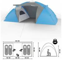 Палатка 4-местная двухслойная туристическая кемпинговая