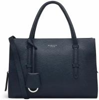 Сумка RADLEY синяя кожаная с серебристой фурнитурой с плечевым ремнем London Albert Street - Medium Ziptop Grab