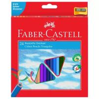 Faber-Castell Карандаши цветные трехгранные c точилкой 24 цвета (120524), 24 шт