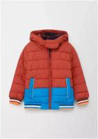 Куртка s.Oliver, демисезон/зима, стеганая, капюшон, карманы, подкладка, размер 122, оранжевый