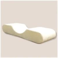 Подушка одноуровневая под голову клиента на кушетку,материал велюр, цвет молочный