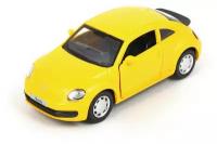 Машина металлическая VOLKSWAGEN THE BEETLE, 1:38, инерция, открываются двери, цвет жёлтый