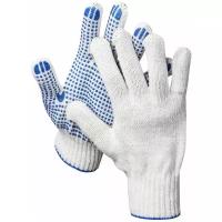 DEXX перчатки рабочие, х/б 7 класс, с ПВХ покрытием (точка)/, размер S-M