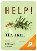 Маска для лица `BERGAMO` HELP! с экстрактом чайного дерева (успокаивающая и восстанавливающая) 25 мл