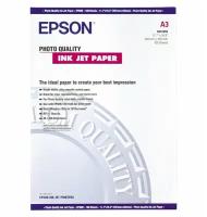 Матовая фотобумага EPSON Photo Quality Ink Jet Paper A3 (100 листов, 102 г/м2) C13S041068