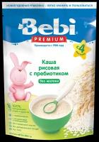 Каша Bebi безмолочная рисовая с пребиотиком, с 4 месяцев, 200 г