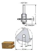 WPW Фреза WPW N302585 дисковая Z3 паз 2,5 D47,6 и оправка с подшипником хвостовик 8_S, N302585