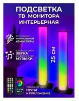 Подсветка интерьерная для ТВ Монитора светильник настольный RGB (2*25см, USB) OG-LDP18 Огонек