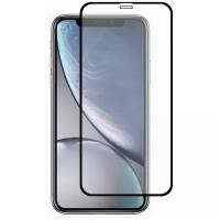 Полноэкранное защитное стекло для iPhone XR и iPhone 11 / Стекло на айфон XR и Айфон 11 / 18D стекло с силиконовой рамкой на весь экран / Full Glue (Черный)