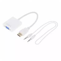 Переходник (адаптер) Noname VGA/3.5 мм- HDMI, белый