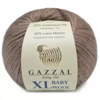 Пряжа GAZZAL Baby Wool XL, 20 % шерсть, 40 % мериносовая шерсть, 20 % кашемир, 40 % акрил, 50 г, 100 м, 1 шт., 835 кофе с молоком