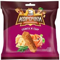 Ржаные сухарики 3 корочки со вкусом сёмги и сыра 5 шт. по 100г