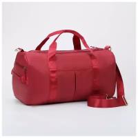 ООО ВостокОпт96 Сумка спортивная, отдел на молнии, 3 наружных кармана, отдел для обуви, крепление на чемодан, длинный ремень, цвет красный
