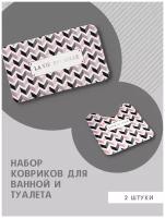 Набор ковриков для ванной и туалета Lafred, коврик в ванную ковер на пол противоскользящий прикроватный придверный, комплект подарок