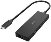 Разветвитель USB-C Hama H-200113 4 порт. черный (00200113)