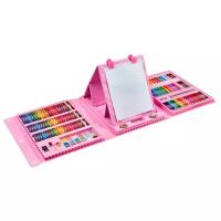 Набор для рисования / Набор для рисования 208 предметов / Детский набор для рисования / Цвет розовый