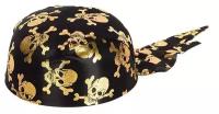 Карнавальная шляпа Бандана Пират, цвет черно-золотой, размер 57