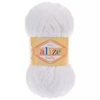 Пряжа Alize Softy белый (55), 100%микрополиэстер, 115м, 50г, 1шт