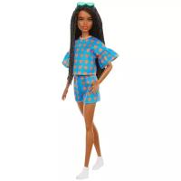 Кукла Barbie Игра с модой, 29 см, FBR37 брюнетка в голубом костюме с сердечками